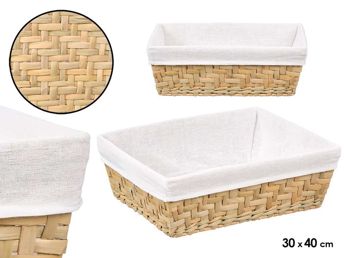 KIPIT Cesta Rectangular Madera-Blanco KIPIT Cesta Rectangular Madera-Blanco