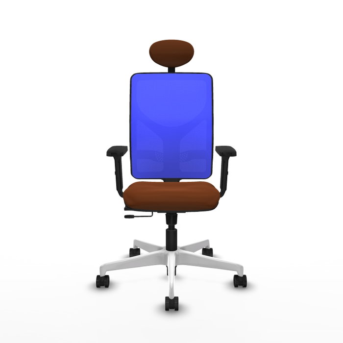 PIQUERAS Y CRESPO Silla de oficina Motilla con mecanismo Sincro/Traslack, Marrón y Azul