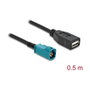 DeLOCK Cable coaxial HSD Z a USB 2.0 Tipo-A 0,5 m 90702
