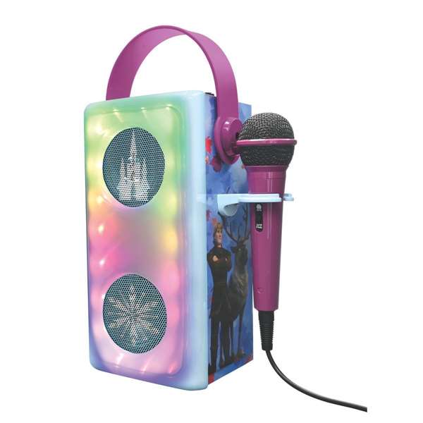 Lexibook Altavoz Bluetooth Frozen con Micrófono y Efectos de Luz, 13 x 33 x 13 cm, para Mayores de 3 Años