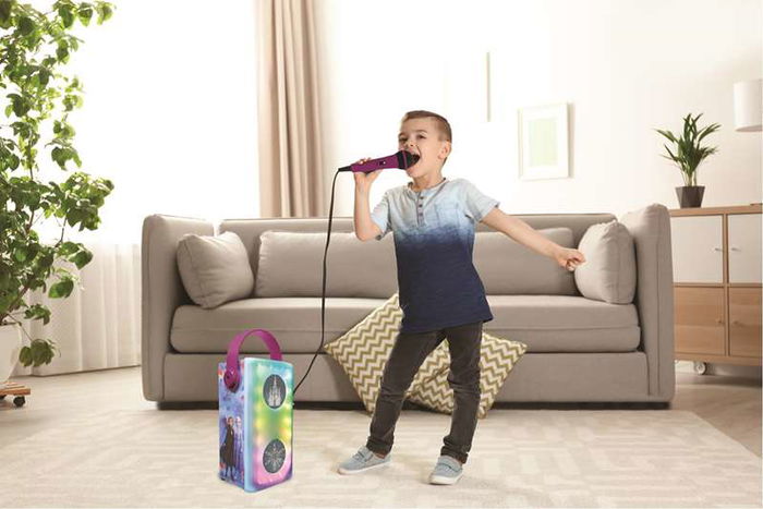Lexibook Altavoz Bluetooth Frozen con Micrófono y Efectos de Luz, 13 x 33 x 13 cm, para Mayores de 3 Años