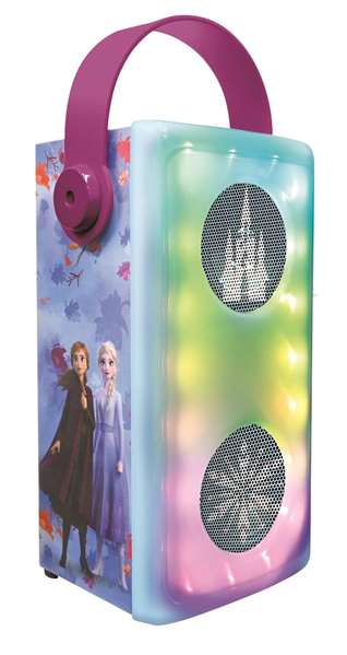 Lexibook Altavoz Bluetooth Frozen con Micrófono y Efectos de Luz, 13 x 33 x 13 cm, para Mayores de 3 Años