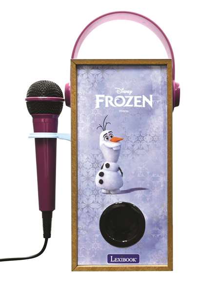 Lexibook Altavoz Bluetooth Frozen con Micrófono y Efectos de Luz, 13 x 33 x 13 cm, para Mayores de 3 Años