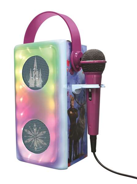Lexibook Altavoz Bluetooth Frozen con Micrófono y Efectos de Luz, 13 x 33 x 13 cm, para Mayores de 3 Años