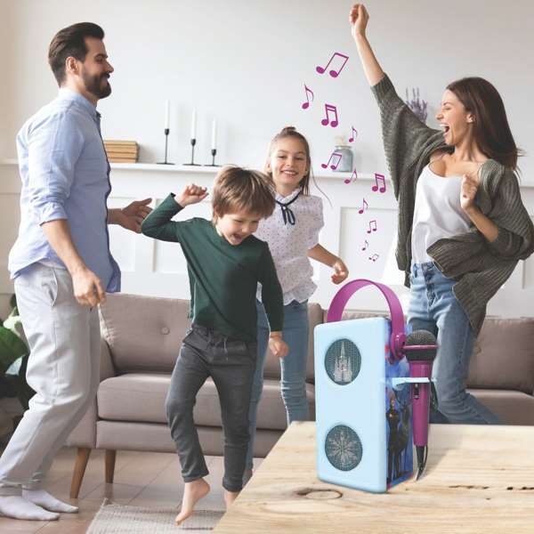 Lexibook Altavoz Bluetooth Frozen con Micrófono y Efectos de Luz, 13 x 33 x 13 cm, para Mayores de 3 Años