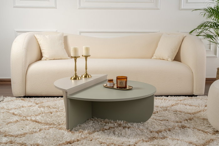 Nordure Mesa de Café Orion Verde Ceniza, Arenisca, 90x30x60cm y 85x35x30cm