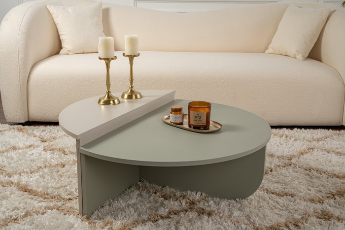 Nordure Mesa de Café Orion Verde Ceniza, Arenisca, 90x30x60cm y 85x35x30cm