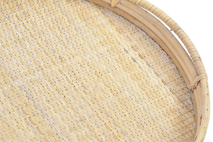 DKD Home Decor Bandeja Balines Ratán Natural 46 x 5.5 x 50.5 cm Set de 2 Unidades