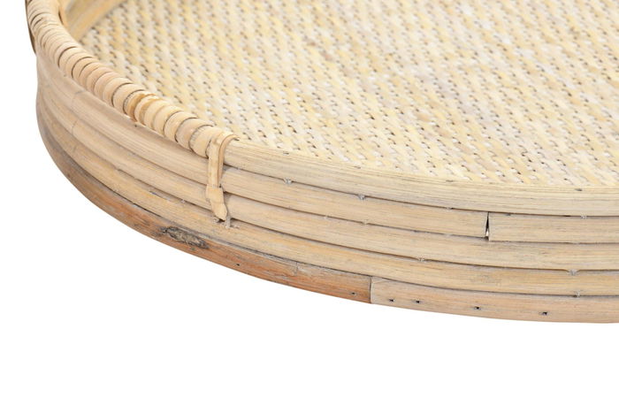 DKD Home Decor Bandeja Balines Ratán Natural 46 x 5.5 x 50.5 cm Set de 2 Unidades