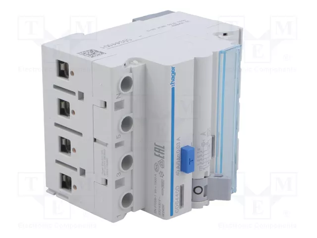 Hager CDS440D Interruptor diferencial 4 polos 40A 30mA Tipo A QuickConnect