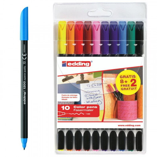Edding Rotuladores 1200 Punta Fina Surtidos Estuche de 8+2 Gratis Edding Rotuladores 1200 Punta Fina Surtidos Estuche de 8+2 Gratis