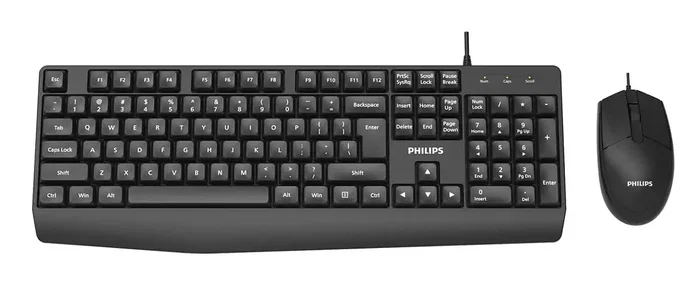 Philips SPT6237B Teclado y Mouse USB 2.0 Resistente al Agua Negro Philips SPT6237B Teclado y Mouse USB 2.0 Resistente al Agua Negro