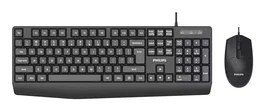 Philips SPT6237B Teclado y Mouse USB 2.0 Resistente al Agua Negro