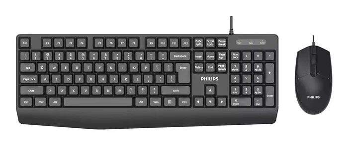 Philips SPT6237B Teclado y Mouse USB 2.0 Resistente al Agua Negro Philips SPT6237B Teclado y Mouse USB 2.0 Resistente al Agua Negro
