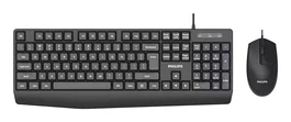 Philips SPT6237B Teclado y Mouse USB 2.0 Resistente al Agua Negro