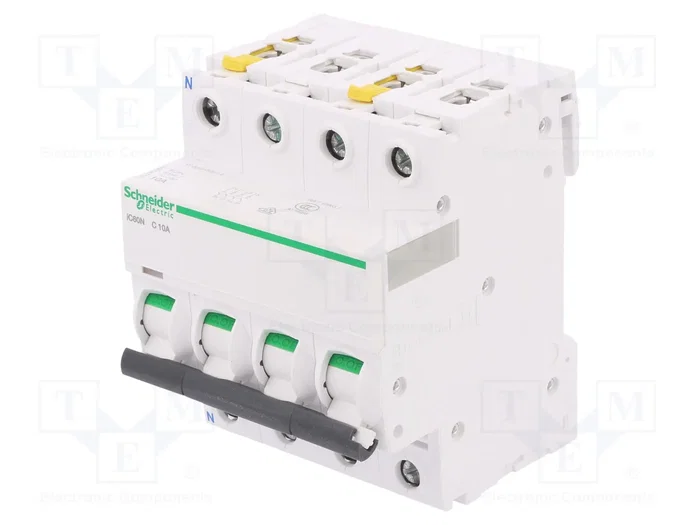 SCHNEIDER ELECTRIC ACTI9 iC60N Interruptor magnetotérmico 10A 3+N 6kA SCHNEIDER ELECTRIC ACTI9 iC60N Interruptor magnetotérmico 10A 3+N 6kA