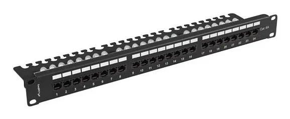LANBERG Patch Panel Cat 6a 1U 19 pulgadas 24 puertos RJ45 LANBERG Patch Panel Cat 6a 1U 19 pulgadas 24 puertos RJ45