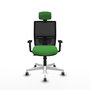 PIQUERAS Y CRESPO Silla de oficina Yunquera con mecanismo Sincro/Traslack, Verde y Negro