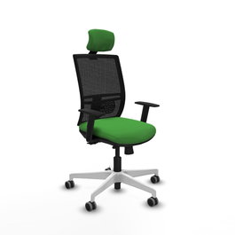PIQUERAS Y CRESPO Silla de oficina Yunquera con mecanismo Sincro/Traslack, Verde y Negro