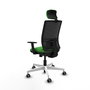 PIQUERAS Y CRESPO Silla de oficina Yunquera con mecanismo Sincro/Traslack, Verde y Negro
