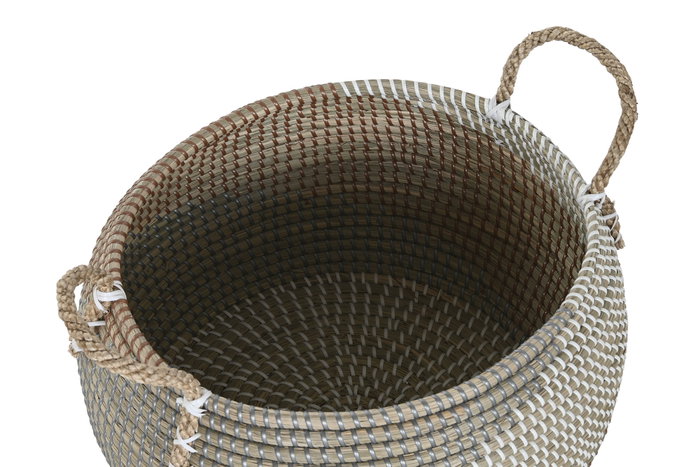 DKD Home Decor Set de 2 Cestas de Seagrass Natural 40x40x34 cm