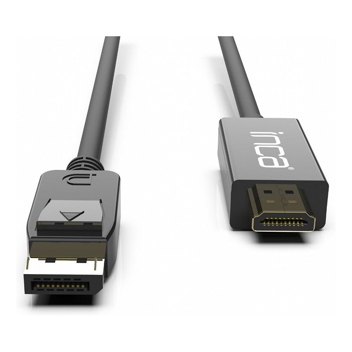 INCA IDPH-18T Cable DisplayPort a HDMI 1.8m Macho-Macho Negro, Velocidad 10.2 Gbit/s