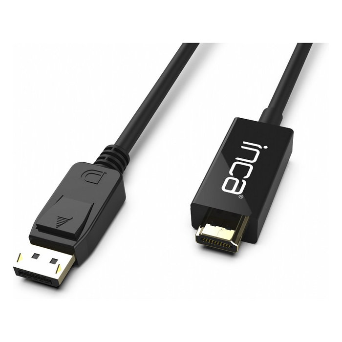 INCA IDPH-18T Cable DisplayPort a HDMI 1.8m Macho-Macho Negro, Velocidad 10.2 Gbit/s