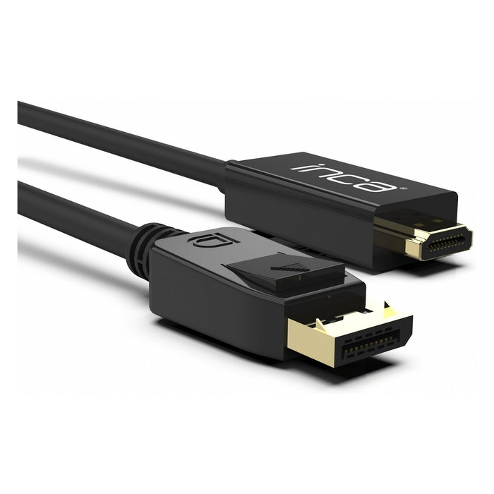 INCA IDPH-18T Cable DisplayPort a HDMI 1.8m Macho-Macho Negro, Velocidad 10.2 Gbit/s