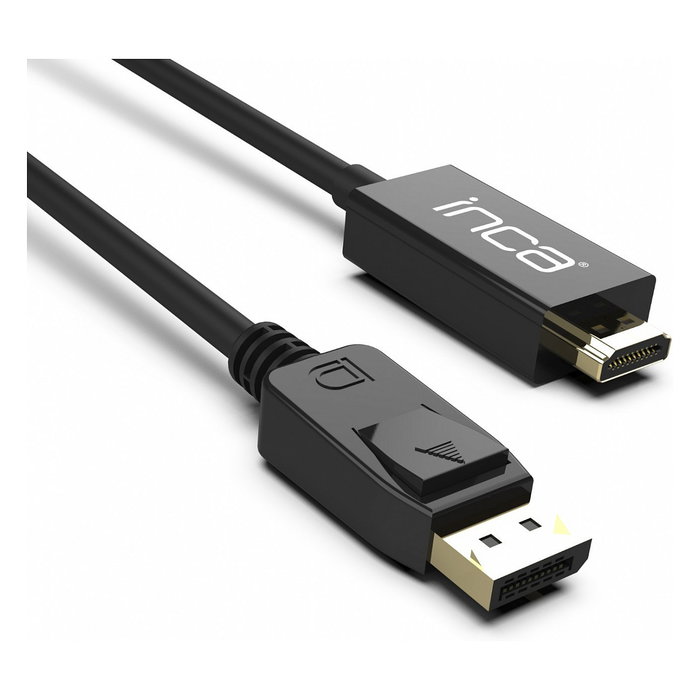 INCA IDPH-18T Cable DisplayPort a HDMI 1.8m Macho-Macho Negro, Velocidad 10.2 Gbit/s