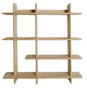 DKD Home Decor Estantería de Madera de Hevea con 4 Estantes