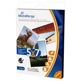 MediaRange Papel Fotográfico Brillante 13x18cm 220g 50 Hojas MRINK114