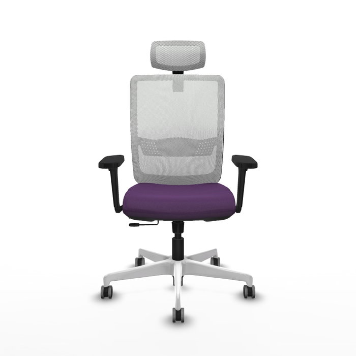 PIQUERAS Y CRESPO Silla de oficina Haches con mecanismo Sincro/Traslack, Morado y Blanco