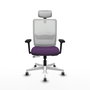 PIQUERAS Y CRESPO Silla de oficina Haches con mecanismo Sincro/Traslack, Morado y Blanco