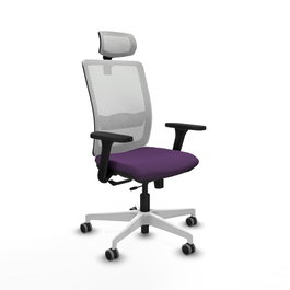 PIQUERAS Y CRESPO Silla de oficina Haches con mecanismo Sincro/Traslack, Morado y Blanco