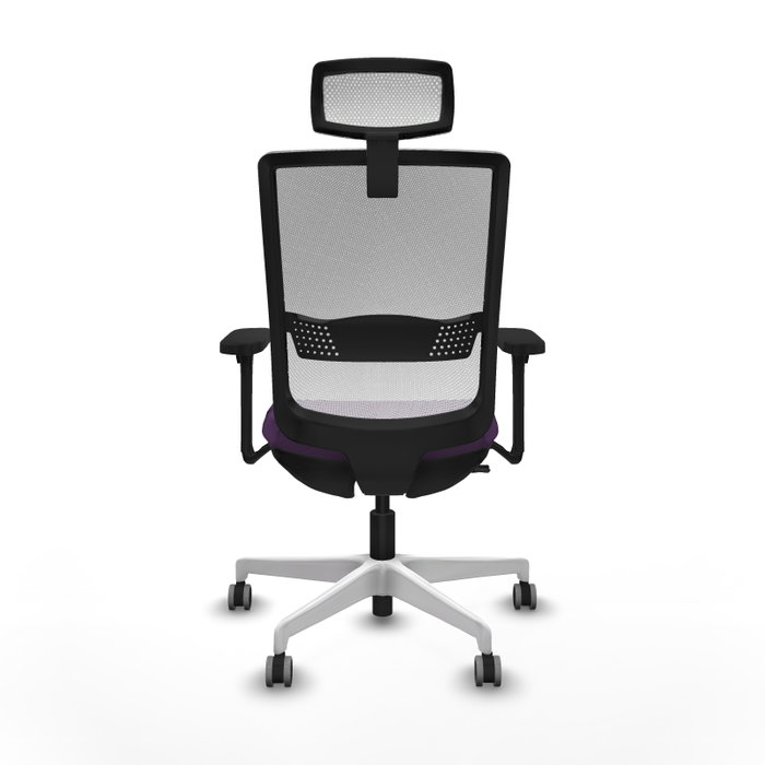 PIQUERAS Y CRESPO Silla de oficina Haches con mecanismo Sincro/Traslack, Morado y Blanco