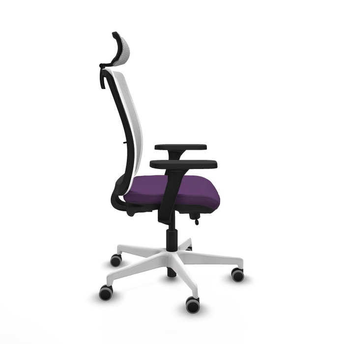 PIQUERAS Y CRESPO Silla de oficina Haches con mecanismo Sincro/Traslack, Morado y Blanco