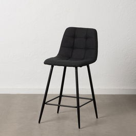 Taburete Negro Tejido-Metal Salón 45 X 55 X 92 cm