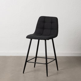 Taburete Negro Tejido-Metal Salón 45 X 55 X 92 cm (Set de 4)