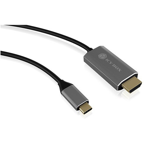 ICY BOX IB-CB020-C Cable Adaptador USB-C a HDMI 1.8m Negro para 4K 60Hz HDCP 2.2 ICY BOX IB-CB020-C Cable Adaptador USB-C a HDMI 1.8m Negro para 4K 60Hz HDCP 2.2