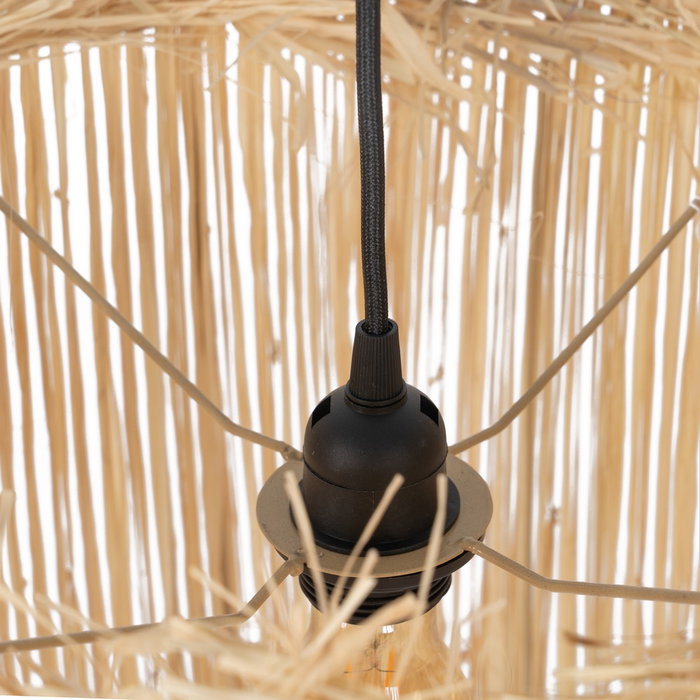 Lámpara Techo Fibra Natural Iluminación 40 X 40 X 32 cm