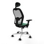 PIQUERAS Y CRESPO Silla de oficina Jorquera con mecanismo Sincro, Verde esmeralda y Gris