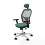 PIQUERAS Y CRESPO Silla de oficina Jorquera con mecanismo Sincro, Verde esmeralda y Gris
