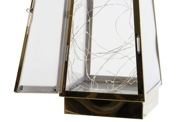 DKD Home Decor Farola Navidad Moderna Dorado 14 x 31.5 x 15 cm