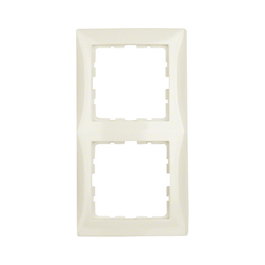 BERKER Marco 10128982 Blanco Glaseado Sin Tornillos - Marco para Interruptor 2 Módulos, Plástico, Compatible con Cualquier Marca, 1 Pieza
