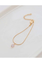Heliophilia Silver Gld-Zrkklpkl Collar de Latón con Piedra de Circonita Dorado 45 cm
