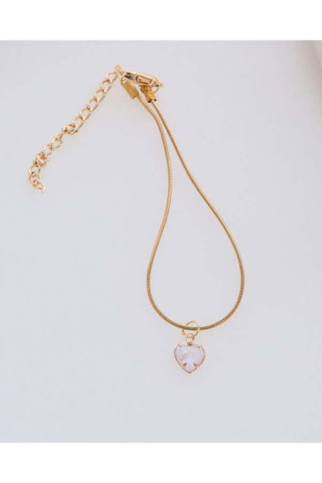 Heliophilia Silver Gld-Zrkklpkl Collar de Latón con Piedra de Circonita Dorado 45 cm