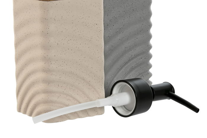 DKD Home Decor Dosificador Básico Crema Gris 7 x 19 x 7 cm (2 Unidades)