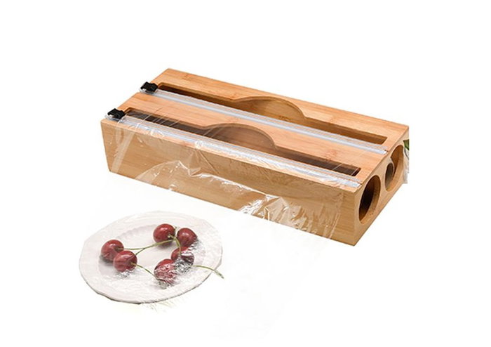 DKD Home Decor Portarrollos de Bambú con Cortador, 2 Compartimentos, Natural