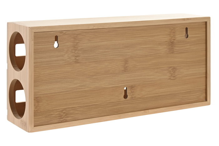 DKD Home Decor Portarrollos de Bambú con Cortador, 2 Compartimentos, Natural
