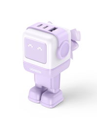 UGREEN 35291 Cargador Nexode RG 65W GaN 3 Puertos USB C/A Carga Rápida, Pantalla LED, Rosa